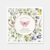 Hij geeft me vlinders roze Vrijgezellenfeest Servet (Voorkant)