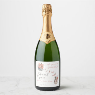 Hij Geeft Me Vlinders Thee Bloemrijke Bruiloft Fav Sparkling Wijnetiket