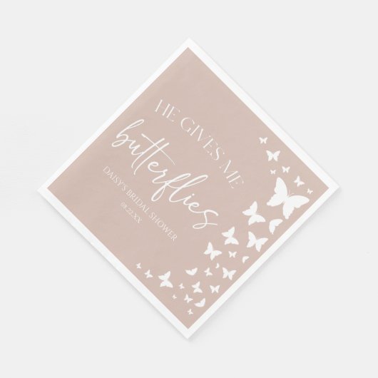 Hij Geeft Me Vlinders Vlinder Bruidsdiner Servet (Hoek)