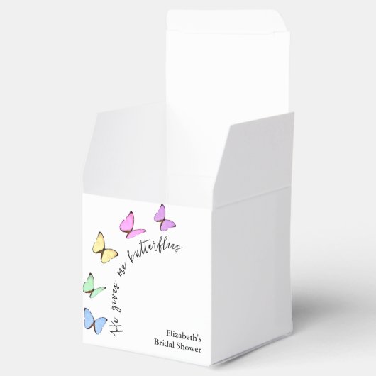 Hij geeft me vlinders Vrijgezellenfeest Bedankdoosjes (Geopend)