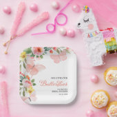 Hij geeft me vlinders Vrijgezellenfeest bloemen Papieren Bordje (Feest)