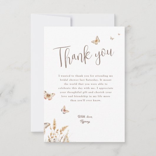 Hij geeft me vlinders Vrijgezellenfeest dank je Kaart (Voorkant)