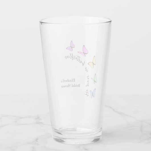 Hij geeft me vlinders Vrijgezellenfeest Glas (Achterkant)