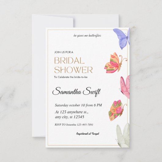 Hij geeft me vlinders Vrijgezellenfeest Kaart (Voorkant)