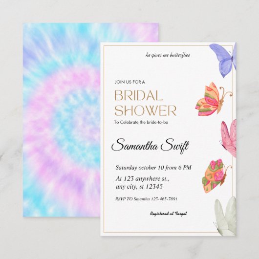 Hij geeft me vlinders Vrijgezellenfeest Kaart (Voorkant / Achterkant)