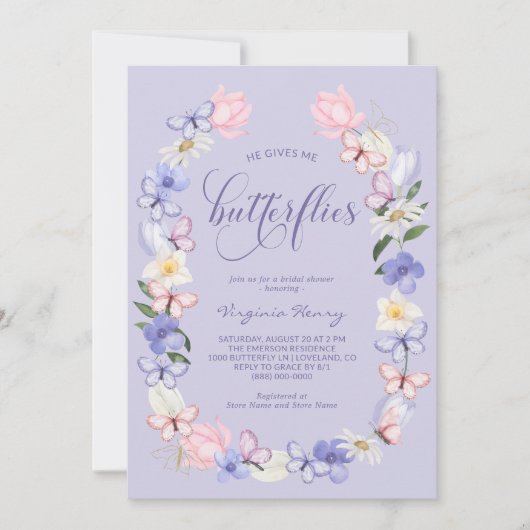 Hij geeft me vlinders Vrijgezellenfeest Kaart (Voorkant)