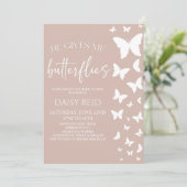 Hij geeft me vlinders Vrijgezellenfeest Kaart (Staand voorkant)