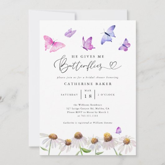 Hij geeft me vlinders Vrijgezellenfeest Kaart (Voorkant)