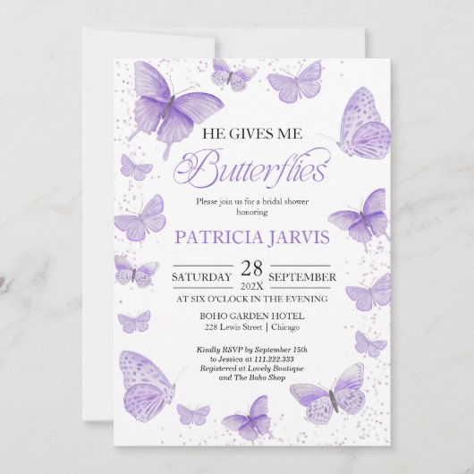 Hij geeft me vlinders Vrijgezellenfeest Kaart (Voorkant)