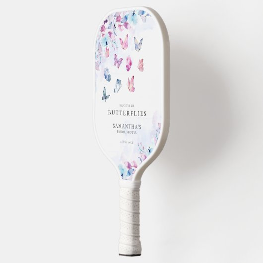 Hij geeft me vlinders Vrijgezellenfeest Pickleball Paddle (Links)