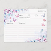 Hij geeft me vlinders Vrijgezellenfeest recept Kaa Informatiekaartje (Voorkant)