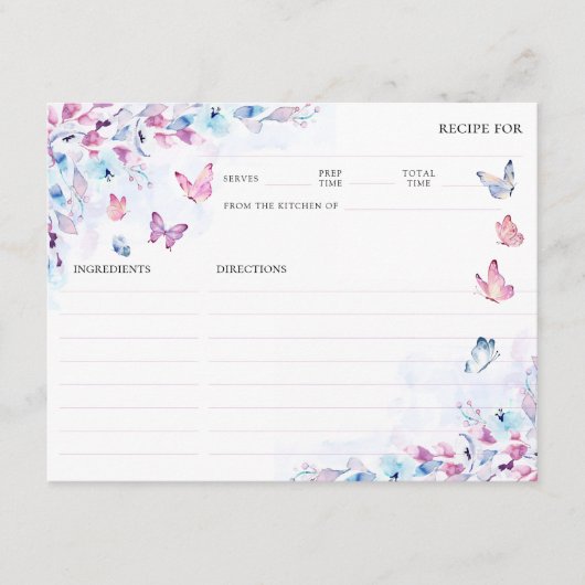 Hij geeft me vlinders Vrijgezellenfeest recept Kaa Informatiekaartje (Voorkant)