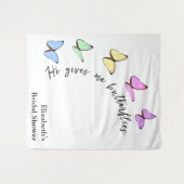 Hij geeft me vlinders Vrijgezellenfeest Wandkleed (Voorkant (horizontaal))