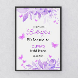 Hij geeft me vlinders Vrijgezellenfeest welkom Poster