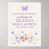 Hij geeft me vlinders Vrijgezellenfeest welkomstbo Poster (Voorkant)