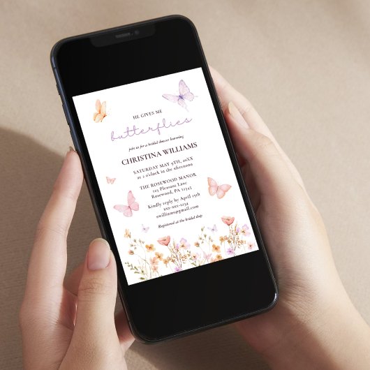 Hij geeft me vlinders Waterverf Vrijgezellenfeest Kaart