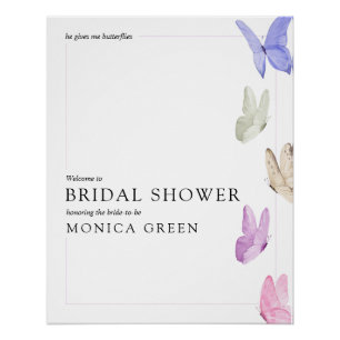 Hij geeft me vlinders welkomstbord perfect poster