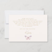 Hij Geeft Me Vlinders Wildbloemen Bruids douche Bedankkaart (Achterkant)