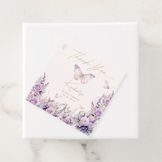 Hij Geeft Me Vlinders Wildbloemen Bruidsfeest Bedankjes Labels (In situ)