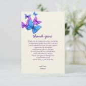 Hij geeft me vlinders Wildbloemen Vrijgezellenfees Bedankkaart (Staand voorkant)