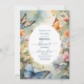 Hij geeft me vlinders Wildbloemen Vrijgezellenfees Kaart (Voorkant)