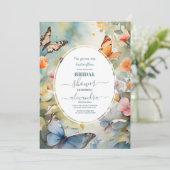 Hij geeft me vlinders Wildbloemen Vrijgezellenfees Kaart (Staand voorkant)