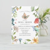 Hij geeft me vlinders Wildbloemen Vrijgezellenfees Kaart (Staand voorkant)