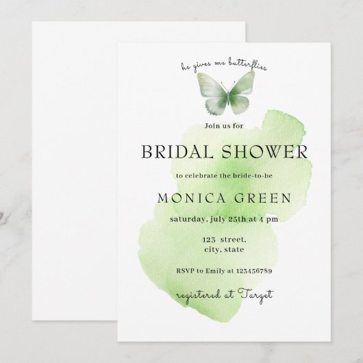 Hij geeft me vlinders Wildbloemen Vrijgezellenfees Kaart (Voorkant / Achterkant)