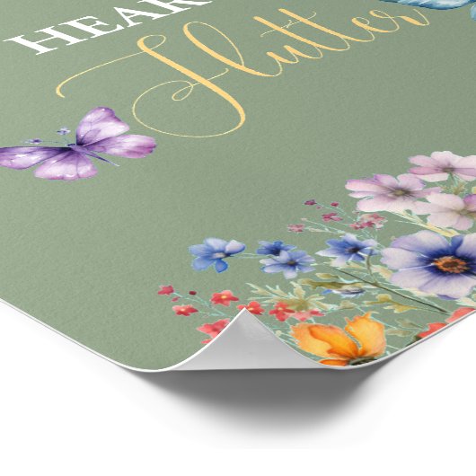 Hij geeft me vlinders Wildbloemen Vrijgezellenfees Poster (Hoek)