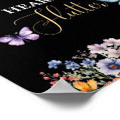 Hij geeft me vlinders Wildbloemen Vrijgezellenfees Poster (Hoek)