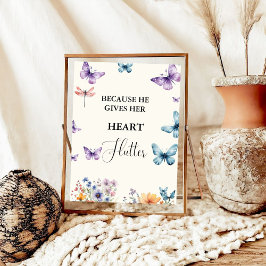 Hij geeft me vlinders Wildbloemen Vrijgezellenfees Poster