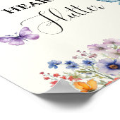 Hij geeft me vlinders Wildbloemen Vrijgezellenfees Poster (Hoek)