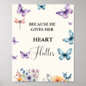 Hij geeft me vlinders Wildbloemen Vrijgezellenfees Poster (Voorkant)