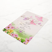 Hij geeft me vlinders Wildflower Vrijgezellenfeest Folie Uitnodiging (Gedraaid)