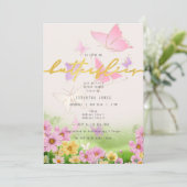 Hij geeft me vlinders Wildflower Vrijgezellenfeest Kaart (Staand voorkant)