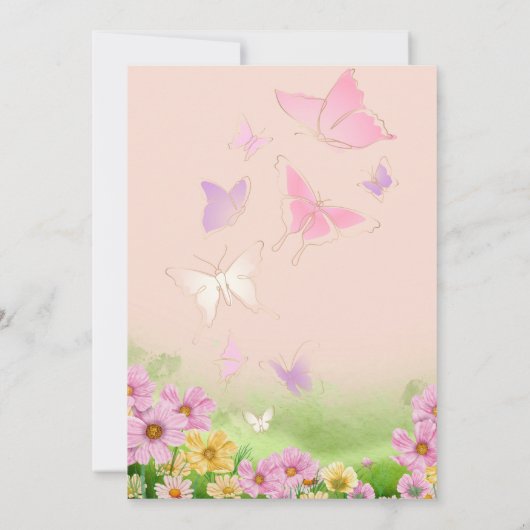 Hij geeft me vlinders Wildflower Vrijgezellenfeest Kaart (Achterkant)