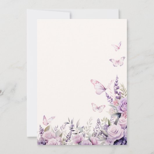 Hij geeft me vlinders Wildflower Vrijgezellenfeest Kaart (Achterkant)