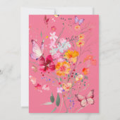 Hij geeft me vlinders Wildflower Vrijgezellenfeest Kaart (Achterkant)