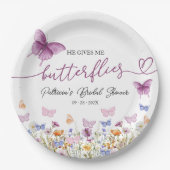 Hij geeft me vlinders Wildflower Vrijgezellenfeest Papieren Bordje (Voorkant)
