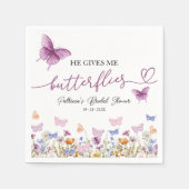 Hij geeft me vlinders Wildflower Vrijgezellenfeest Servet (Voorkant)