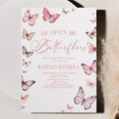 Hij geeft me vlinders zacht roze Vrijgezellenfeest Kaart