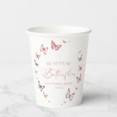 Hij geeft me vlinders zacht roze Vrijgezellenfeest Papieren Bekers (Achterkant)