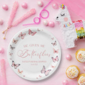 Hij geeft me vlinders zacht roze Vrijgezellenfeest Papieren Bordje (Feest)