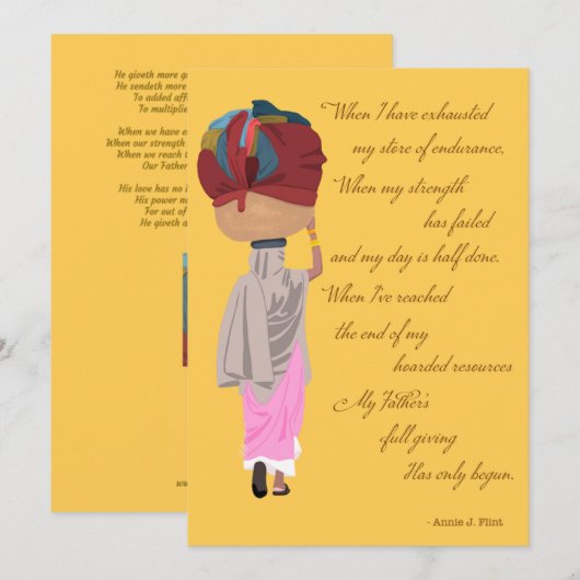 Hij geeft meer eer, Christelijke kaart van hoop (Voorkant / Achterkant)