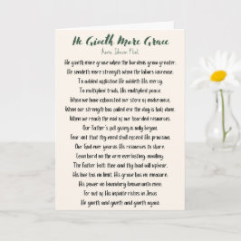 Hij geeft meer genade gevouwen Kaart