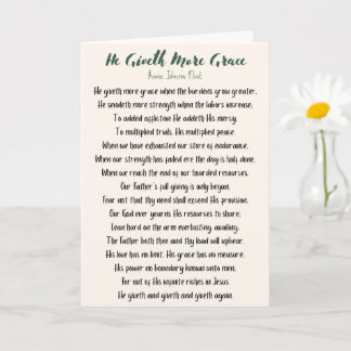 Hij geeft meer genade gevouwen Kaart