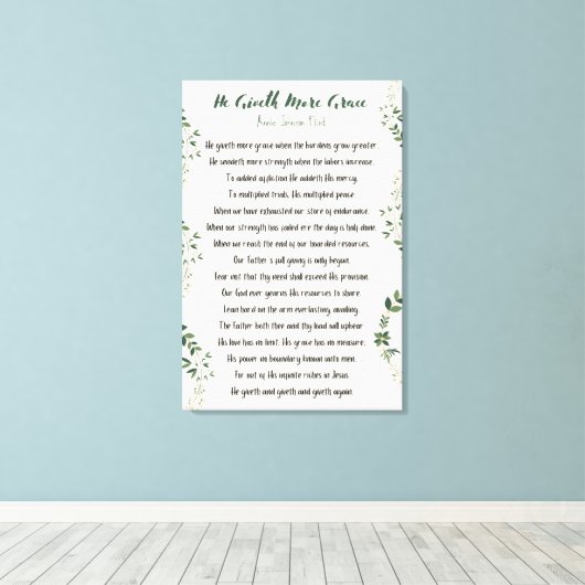 Hij geeft meer genade gewikkeld canvas (Insitu (Houten vloer))