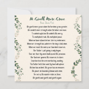 Hij geeft meer genadige platte kaart - groot notitiekaartje