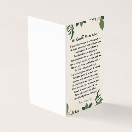 Hij geeft meer Grace Mini gevouwen notitie Kaart (Buitenkant)