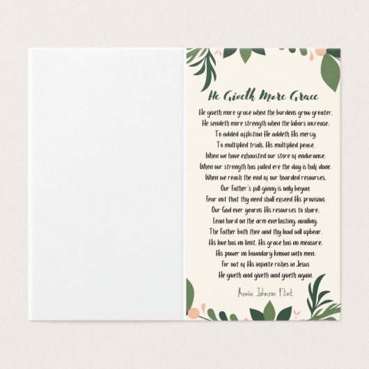 Hij geeft meer Grace Mini gevouwen notitie Kaart (Buitenkant ongevouwen)